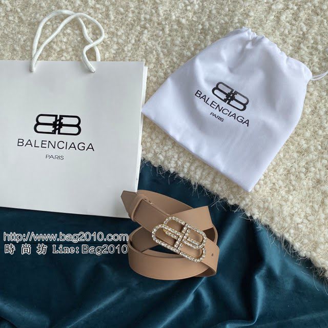 Balenciaga女士皮帶 巴黎世家BB經典logo扣腰帶 巴黎世家小牛皮皮帶  jjp1137